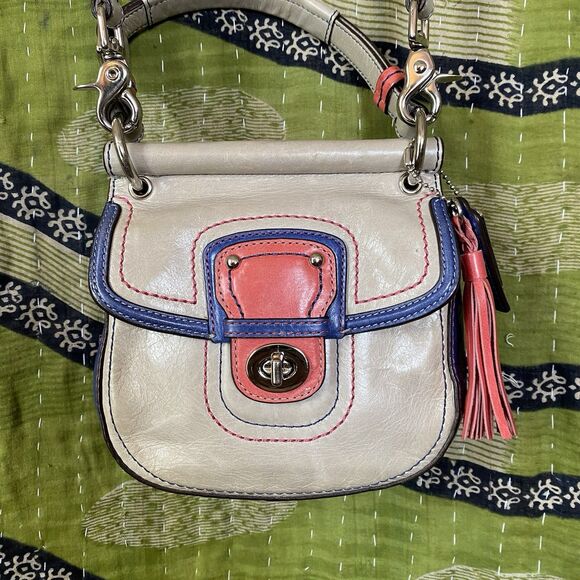 Coach Limited Edition Blue/ Pink/ Gray Mini Willis Legacy 21741 Crossbody Bag - Picture 5 of 16